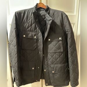 Men’s XL Ralph Lauren, Purple Label, Black, Silver Metal Fasteners, Quilted Coat